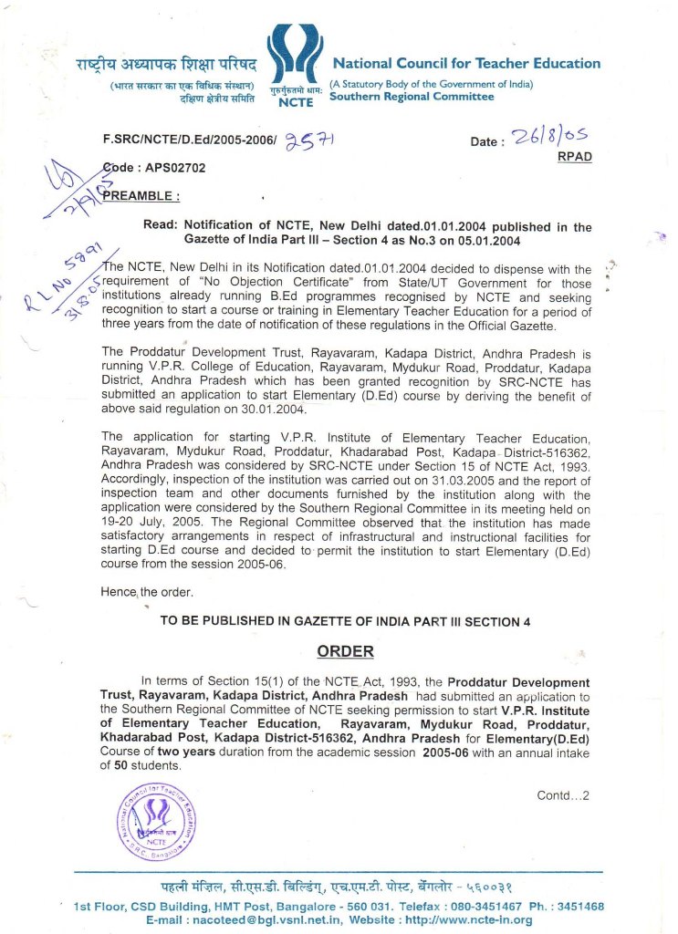 B.Ed NCTE Order