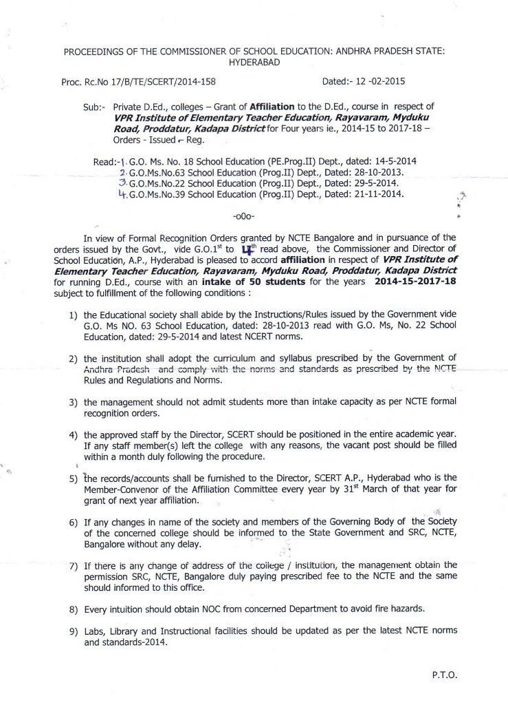 B.Ed NCTE Order